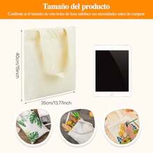 CZ 20PCS Bolsas Tote Bag manta 40 * 35 cm Bolsas de Compras Reutilizables Bolsas de Manta con Asa Bolsas Tote Bag para pintar Bolsas de Lona para el Trabajo Viajes Compras Durable y Ligeras 8764 - como en la foto - Ver 5