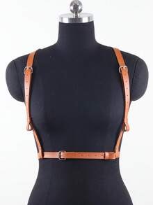 Centură elegantă din piele ecologică maro pentru femei, retro, casual, pentru talie, decor minimalist, accesoriu de îmbrăcăminte exterioară