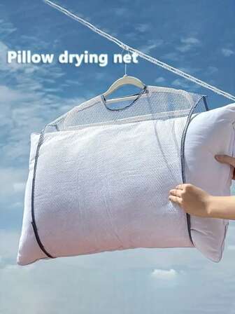 1pc/3pcs Polyester Pillow Drying Net, Foldable Pillow Drying Rack, Toy Drying Net Bag, Home Balcony Drying Rack (Rack Not Included)