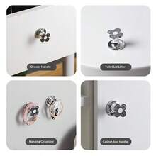 1/2pcs Cloud-Shaped Toilet Flush Button - Fashionable Metal Design, Easy Installation, Battery-Free, Versatile Use, Flexible & Stylish, Suitable For Modern Bathroom - Multicolor - View 7