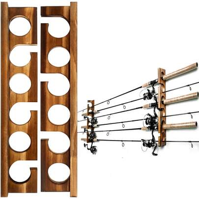 EstiloTendenciaGhosthorn Tiene Capacidad Para Hasta 6 CañAs, Soportes Para CañA De Pescar Montados En La Pared O En El Techo, Para Organizador De Almacenamiento De Cochera, Equipo De Pesca Para Hombres Y MujeresCalidad PremiumVersióN Mejorada