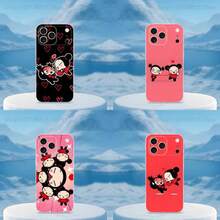 Funda de Teléfono Linda Love Art P-Puccas para 16,15,14,13,12,11, Pro,Max,Plus, Cubierta Transparente Suave - z7 - Ver 1