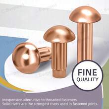 Swpeet Kit de Surtido de Remaches Moleteados Sólidos de Cobre Rojo de 170Pcs M2 M2.5 M3 M4 *6mm 8mm 10mm, Remaches Moleteados Semiredondos Sólidos para Reparación de Barcos, Aviones, Fabricación de - Cobre púrpura - Ver 6