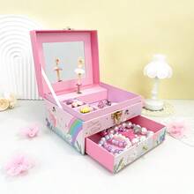 1pc Rectangular Ballet Shoe Shaped Music Box With Drawer, Comes With Paper Sleeve, Mirror And Rotating Princess Figurine. Can Store Jewelry, Stationery, Toys And An 8-Note Music Box. Excellent Gift For Holidays, Parties, Suitable For Valentine's Day, Birthday, Wedding And Everyday Use. - Ballet Shoes - View 7