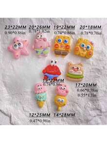SpongeBob SquarePants 8 món đồ trang trí bằng nhựa resin tự làm hình SpongeBob, sticker nhựa resin để tự làm ốp điện thoại, phụ kiện trang trí sáng tạo hình hoạt hình anime, đồ dễ thương, Smiski, hình nhân vật anime, lý tưởng để làm quà tặng trong túi quà dự tiệc, trang trí phòng, quà tặng Ngày Valentine, quà sinh nhật, quà lưu niệm, quà tặng cho nữ. Đáng yêu và đẹp mắt, lý tưởng cho mùa tựu trường và quà tặng Ngày Valentine. - Xem 3