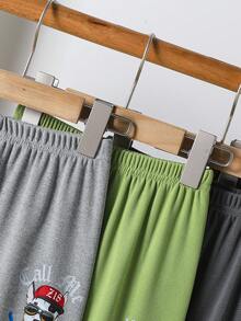 5条装男童印花休闲裤，儿童松紧腰长裤，适合4-12岁男孩女孩，春夏秋季均可穿着。 - 彩色 - 查看 7