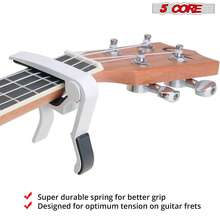 5CORE Capo Acoustic Electric Guitar 6 String Quick And Easy Adjustment Classic Clip - Banjo Mandolin Or Ukulele Capotraste Para Guitarra - CAPO WH 1Pc - White - View 8