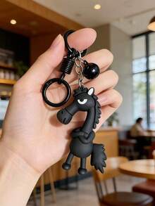 Weicher Gummi Pferde Schlüsselanhänger - leichtes und weiches Material, (schwarz & rot Farbe) süßer kleiner Pferde Schlüsselanhänger - kann an Rucksäcken, Schlüsseln und Autos als Dekoration aufgehängt werden, glücksbringender Pferde Maskottchen für das Jahr des Pferdes, geeignet als Geburtstags-, Valentinstags-, Weihnachtsgeschenk für Freunde - Verschiedenfarbig - Übersicht 8