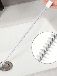 3件套管道疏通刷套装，浴室毛发堵塞清除器，水槽排水管清洁剂，管道清洁工具 - 白色 - 查看 10