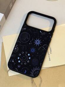 Moon1pc 时尚简约个性化蓝紫色星空图案荔枝纹理防水防震防滑软手机壳，适合作为生日、节日礼物送给朋友、家人、情侣，兼容苹果/ - 彩色 - 查看 5