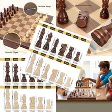 Juego de Tablero de Ajedrez Magnetico de Madera con Manual para Adultos y Niños Rompecabezas de Ajedrez de 15 Pulgadas con Piezas Hechas a Mano Plegable y Portatil para ViajesConveniente y duradero,Los favoritos de los niños - Multicolor - Ver 1