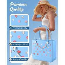 Pearl Flower Charms For Bogg Bags Accessories Women Girls With Detachable Chain - Stylish Durable Drative For  Simplouthern Totes Rubber Beach Bags,35436130 - Màu Hồng  Dưa hấu - Xem 5
