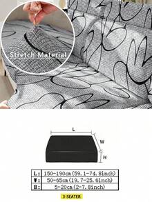 1pc Sofa Cover, Stretchy Fabric, Sofa Seat Cushion Cover, Solid Color Sofa Slipcover - Light Grey - View 22