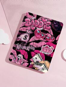 Collage Style Lipstick Banknote Pattern Tablet Protective Case, Compatible With IPad 9.7/10.2/10.5/10.9/12.9/Pro 11 (10th Generation), Compatible With Samsung Galaxy Tab S6 Lite 10.4-Inch, Compatible With Kindle Paperwhite (12th Generation, 2024 Model), Kindle (11th Generation, 2022 Model), Gentle Anti Drop, Smart Stand/Automatic Wake-Up/Sleep Function - Multicolor - View 3