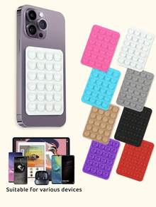 1pc Silicone Suction Cup Phone Holder, Octobuddy Brand Sticky Phone Stand, Seamless Adhesion, Suitable For Bathroom, Kitchen, Bedroom, Living Room, Dining Room, Gym, Car, Travel Essential, Travel & Study Supplies, School Supplies, Holiday Camping, Holiday Essential, Vacation Accessories, Mini Summer - Multicolor - View 3