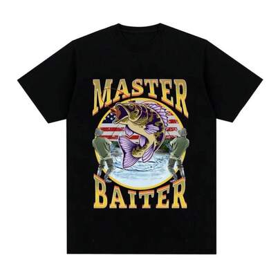 Camiseta de parodia de pesca divertida Master Baiter, ropa de verano para hombres y mujeres, camisetas de moda de algodón de manga corta, camisetas de gran tamaño, ropa de hombre IEPR