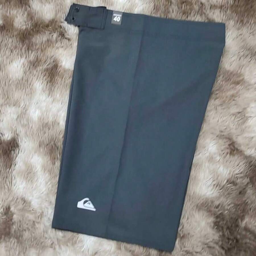 Quiksilver Men's Bermuda Shorts With Back Pocket, Basic Premium Summer, Casual, Pool, Beach - 灰色 - 查看 1