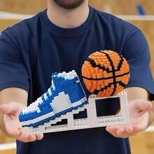 Basketball Shoe DIY Building Block Set - Includes 2280 Pieces, Creative Educational Small Particle Assembly Model Toy, Office Desk/Desktop Bookshelf Creative Decorative Ornament, Holiday Gift For Boys And Men - Multicolor - View 3