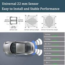 Car Parking Sensor Kit With Automatic Parking Assist System, Reverse LED Display, 22mm 4-Sensor Radar Detection System And Backlit Display - A - View 8