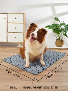 1 buah Alas Kencing Anjing Motif Tulang & Jejak Kaki Warna Abu-abu Muda, Alas Pelatihan Anjing Tahan Air, Anti Selip & Menyerap, Dapat Digunakan Kembali & Dapat Dicuci dengan Mesin, Cocok untuk Lantai, Sofa, Tempat Tidur, Pagar, Mobil, Cocok untuk Anjing & Kucing Kecil/Sedang/Besar - Abu-abu muda - View 3