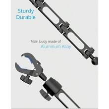 Car Phone Holder Rearview Mirror Phone Mount Aluminum Alloy Multi-Angle Adjustable Rotating And Retractable Compatible With All Cell Phones -014 - 黑色/XL 改良版 - 查看 4