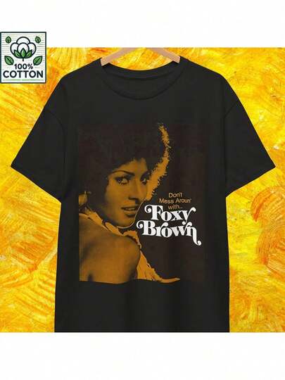 ¡Foxy Brown! Pam Grier, Blaxploitation, años 70, Blackies, Dead Presidents, Jackie Brown, Coffy, Shaft Dolemite, Superfly, Cleopatra Jones Camiseta de diseño retro cómoda y vibrante, adecuada para hombres y mujeres