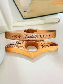 Personalized Wooden Book Page Holder | Handcrafted Reading Stand With Name Engraving, Ideal Gift For Book Lovers, Unique Christmas Present, Modern Wood Tabletop Decor,Personalized Wooden Page Holder, A Decorative Piece For The Desk, A Handcrafted Reading Stand That Can Be Engraved With A Name,The Perfect Gift For Book Lovers, A Unique Christmas Present. - Multicolor - View 6