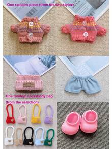 Labobo Doll Sweater With Headband, Shoes, Crossbody Bag & Accessories Set, Fashionable Styling Supplies (5-Piece Set, Doll Not Included) - Multicolor - View 14