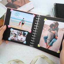 1pc Scrapbook Album, Kraft Paper Scrapbook Album, Suitable For Wedding Guest Book, Anniversary Album, Gift, Graduation Album, Family DIY Scrapbook, Craft Paper DIY, Christmas, Thanksgiving, New Year Gifts - Photo Album Of My Childhood (pink) - View 4