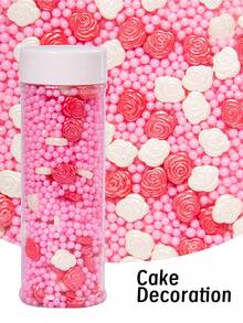Edible Valentine's Day Wedding Cake Decorations, Pink-Themed Hearts, Rose-Shaped Candy Sprinkles, Cupcake Decorations, Cookies, Doughnuts, Ice Cream And Dessert Decorations, Weddings, Birthday Parties, Valentine's Day And Mother's Day Decorations - Multicolor - View 18