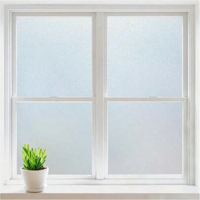 Window Privacy Film Frosted Glass Window Clings Static Cling UV Heat Blocking Door Stickers For Home Bathroom Removable Indoor Decal Coverings Day And Night Pure 29.5 X 157 Inches