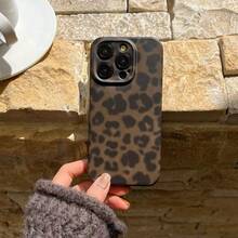 Minimalist Matte Ombre Green Amber Leopard Print Phone Case, Compatible With 17 Pro Max/ 17 Air X/ 16 Pro Max/15 Pro Max/14 Pro Max/13 Pro/12/11 - Dark Green - View 2