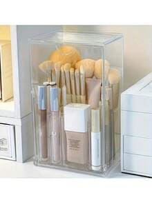 1pc Acrylic Makeup Brush Holder, Cosmetic Storage Box, Pen Holder - Stationery, Jewelry Box, Bag, Makeup Brush Holder, Brush Holder, Perfume Holder, Small Pouch, Gift For Her, Christmas Gift, Creative Gift For Women ,Room Decor - Multicolor - View 8