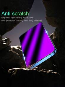 2pcs Purple Light Anti-Spy Tempered Glass Screen Protector, Seamless Full Coverage, Smooth Edges, Bare Screen Touch Feedback, Silky Touch, Anti-Scratch, Hydrophobic & Oleophobic Coating, Privacy Protection, Compatible With Phone 11/12/13/14 Pro Max/15 Pro Max/16/16 Plus/16 Pro/16 Pro Max/16e/17/17 Air/17 Pro/17 Pro Max Series - Purple - View 2