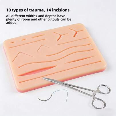 Skin Suture Pad Surgical Suture Training Kit, Grays Anatomy Suture Practice Set, Trauma Accessories, Suitable For Medical Students And Doctors