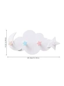 可爱云朵造型无孔挂钩，防水防锈，多用途门后收纳挂钩，无需钉子 - 白色 - 查看 7