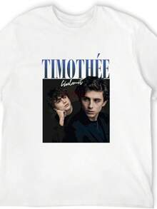 Pop Culture Mens T Shirt Timothée Chalamet Mens T Shirt Beautiful Boy Timothee Tee White - 白色 - 查看 1