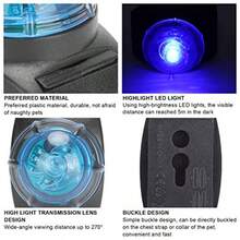 zxr Luz LED para Mascotas Luz Colgante Antipérdida Impermeable Luminosa Noche Brillante Colgante LED para Mascotas Lámpara de  para Perros Collares con Clip para Perros azul89 - como en la foto - Ver 3