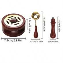 1set Wax Seal Warmer Kit, Wooden Wax Seal Furnace With Melting Spoon+ Wooden Handle,Seal Wax Melting Furnace Tool For Melting Wax Seal Beads Or Sealing Wax Sticks - Multicolor - View 7