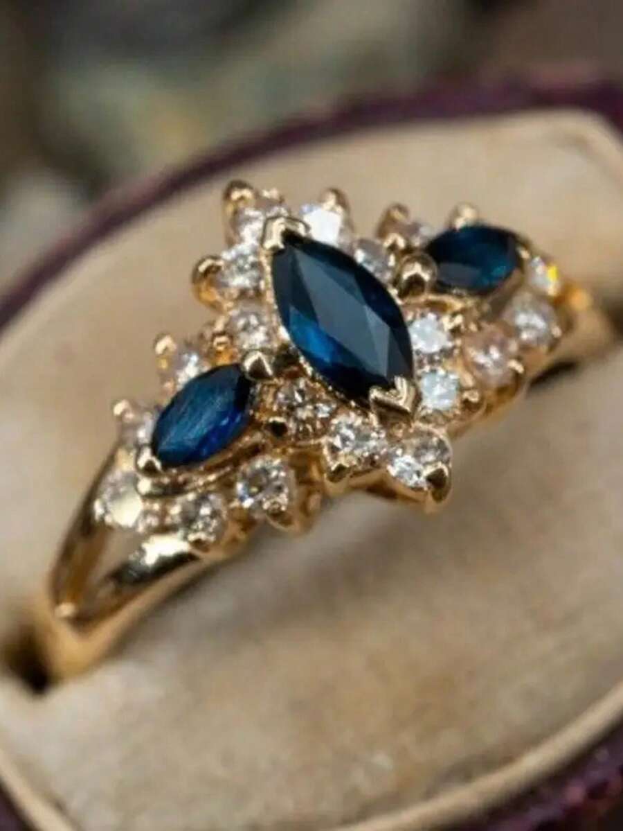 1 خاتم مرصع بالزركونيا المكعبة فاخر للنساء هدية لحفل الزفاف والخطوبة وعيد الحب - 1 # - مشاهدة 1