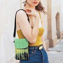 Handytasche zum Umhängen Damen Segeltuch Holey Umhängetasche Damen mit Abnehmbarem Handgelenkriemen, 3 Taschen Crossbody Bag Damen mit Abnehmbarem Schulterriemen und Reißverschluss-4873 - Blau - Übersicht 8