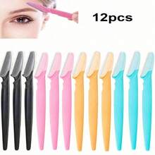12pcs Women Eyebrow Razor, Shaver, Exfoliator, Hair Removal Tools With Cover, Hair Products And Accessories For Salon, Beauty, Travel Essentials - Multicolor - View 2