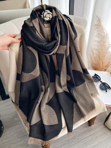 1 chiếc khăn choàng cổ họa tiết cỏ ba lá thanh lịch, chất liệu jacquard, chỉ vàng, đa năng dùng trong phòng điều hòa, thích hợp mặc ngoài vào mùa xuân/thu, phụ kiện thời trang phù hợp cho mặc hàng ngày. - Nhiều màu - Xem 4