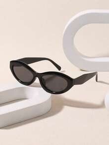 1副女士复古猫眼框时尚眼镜，深色镜片有效阻挡阳光，适合户外骑行或徒步旅行使用。 - 彩色 - 查看 5