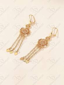 24K Gold Plated Hollow Star Design Handmade Jewelry Set - Earrings & Necklace, Fashion Accessories Suitable For Party, Wedding, Anniversary, Formal Wear, And Casual Daily Wear For Women