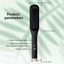 Hair Straightening Iron, 3D Straightening Brush,Straightener Hair Comb,Straight Hair Comb With 3D Anti-Scald Design & 4 Temp Selection,Hair Straightening & Curling Comb 2 In 1,Detangles Hair Easily ,Quick Straightening,For Home Salo Graduation Birthday Holiday,Holiday Gifts Suitable For Women