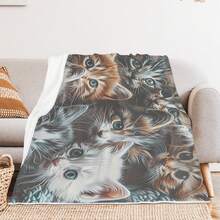 Kuschelige Coperta Natalizia Cartoon Group of Adorable Kittens in Knitted Blanket Morbida Multifunzionale Idea Regalo Perfetta per Amanti dei Gatti Offerta Imperdibile - Multicolore - Visualizzare 6