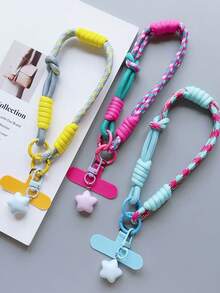 1PC Dual-Purpose Dual Color Mobile Phone Lanyard Short For Women's Wrists, Short For Thumbs, Dual-Purpose Adjustable Braided Lanyard For Outdoor Travel, Mountaineering, Travel, Anti Throw Lifting Chain Strap, Mobile Phone Case Pendant, Small Lanyard New Design, Comes With A Pad Gift, Suitable For Mothers, Family, Friends' Birthdays - Various Colors - View 11