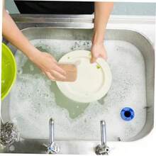 10 Piezas Paquete Esponjas Natural para Lavar Trastes Esponja Vegetal Cepillo para Cocina Multiusos y Biodegradable Limpieza y Reutilizable - Caqui - Ver 5