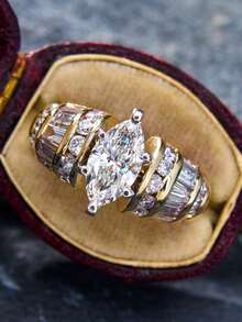 1 PC Romantic Cubic Zirconia Ring For Women For Wedding Engagement Anniversary Party Jewelry Valentine's Day Gift - 1# - View 1